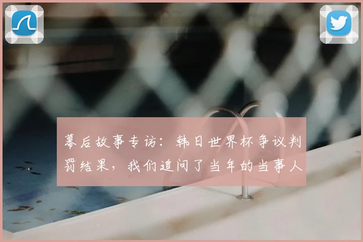 幕后故事专访:韩日世界杯争议判罚结果,我们追问了当年的当事人